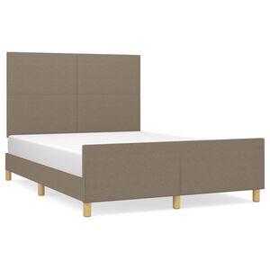 vidaXL Cama sin colch&oacute;n tela gris taupe 140x190 cm