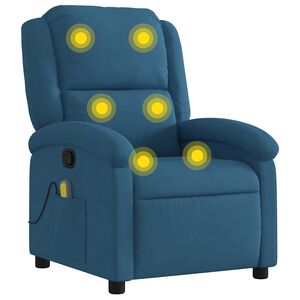 vidaXL Sill&oacute;n de masaje reclinable de terciopelo azul