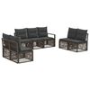 vidaXL Conjunto de sof&aacute;s de jard&iacute;n 7 pcs Gris rat&aacute;n sint&eacute;tico