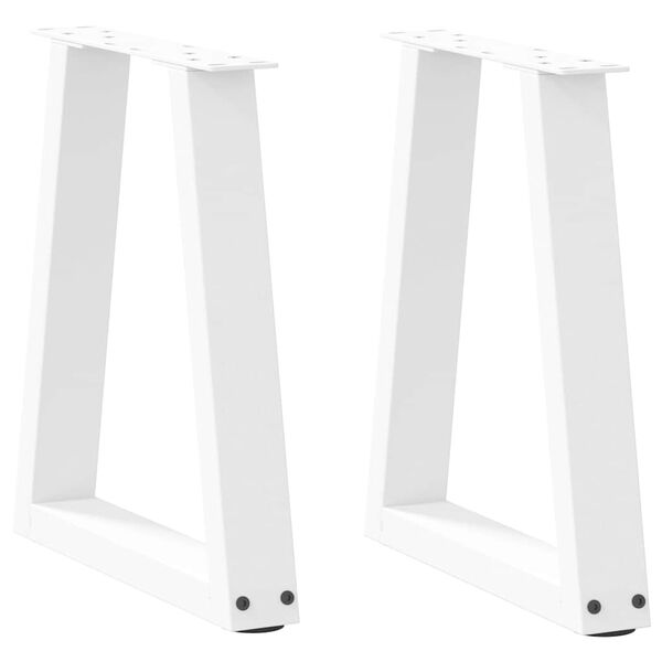 vidaXL Patas para mesa de centro en forma de V (2 unidades), color blanco, 38 x (42-43,3) cm, acero