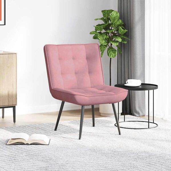 vidaXL Sill&oacute;n de relax terciopelo rosa 64x74x84 cm