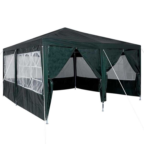 vidaXL Carpa de Fiesta Verde y blanco 400 x 400 x 266 cm