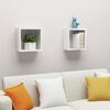 vidaXL Estantes cubo de pared 2 unidades blanco brillo 30x15x30 cm