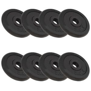 vidaXL Discos de pesas de hierro fundido 8 piezas 2,5 kg
