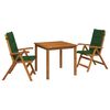 vidaXL Conjunto de comedor de jard&iacute;n de 3 piezas Natural