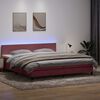 vidaXL Cama box spring con colch&oacute;n y LED terciopelo rosa 200x210 cm