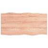 vidaXL Tablero mesa madera tratada borde natural marr&oacute;n 100x50x(2-6)cm