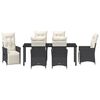 vidaXL Conjunto de Comedor de Jard&iacute;n 7 pcs Negro rat&aacute;n sint&eacute;tico