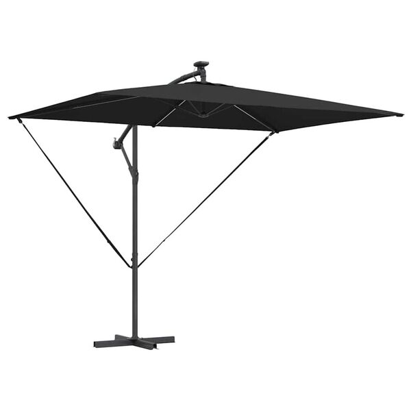 vidaXL Parasol de cantilever tipo plátano Negro 294 x 200 x 254 cm