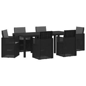 vidaXL Conjunto de Comedor de Jard&iacute;n 7 uds. Gris antracita PP