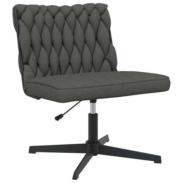 vidaXL Silla de oficina giratoria tela gris oscuro