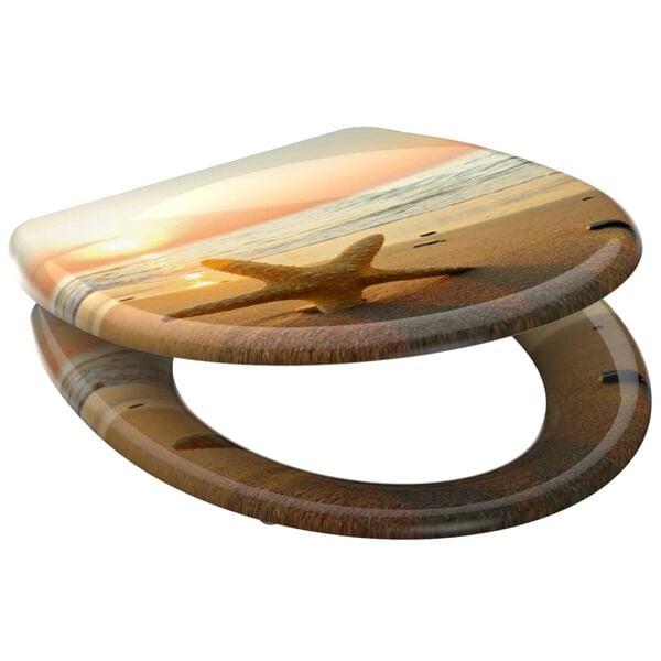 SCH&Uuml;TTE Asiento de WC duroplast con cierre suave estampado SEA STAR