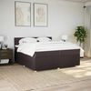 vidaXL Cama box spring con colch&oacute;n tela marr&oacute;n oscuro 200x200 cm