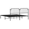 vidaXL Estructura cama sin colch&oacute;n con cabecero metal negro 183x213 cm