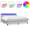 vidaXL Cama box spring con colch&oacute;n y LED terciopelo gris claro 200x210 cm