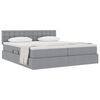 vidaXL Cama con almacenamiento Gris Claro 200 x 200 cm Cuero sint&eacute;tico