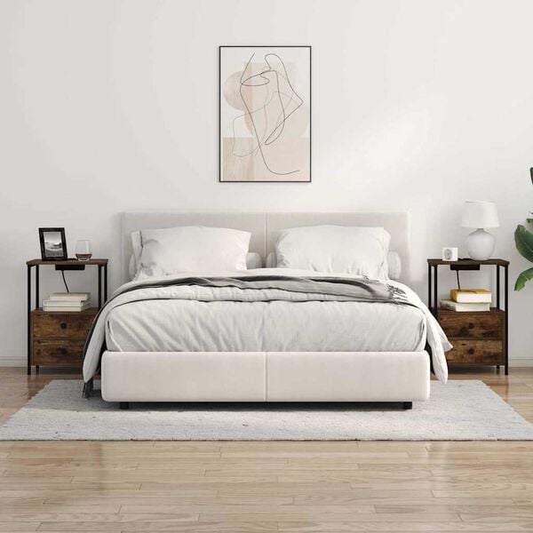 vidaXL Armario de Noche con caj&oacute;n Roble ahumado 40 x 31 x 60 cm