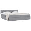 vidaXL Cama con almacenamiento y colch&oacute;n Gris Claro 200 x 200 cm