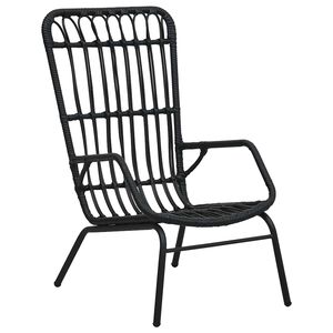 vidaXL Silla de jard&iacute;n de rat&aacute;n sint&eacute;tico negro