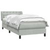 vidaXL Cama box spring con colch&oacute;n terciopelo gris claro 80x220 cm