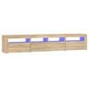 vidaXL Mueble de TV con luces LED roble Sonoma 210x35x40 cm