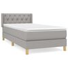 vidaXL Cama box spring con colch&oacute;n tela gris claro 80x200 cm