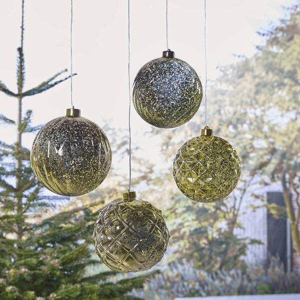 Luxform L&aacute;mpara colgante LED de bater&iacute;a Ball Swirl dorada