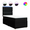 vidaXL Cama box spring con colch&oacute;n tela negro 90x200 cm