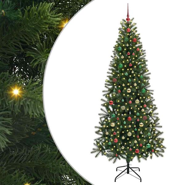 vidaXL Árbol de Navidad artificial con 300 LED Verde 210 cm PE y PVC