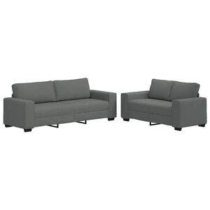 vidaXL Juego de sof&aacute;s con cojines 2 piezas tela gris oscuro