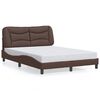 vidaXL Estructura de cama sin colch&oacute;n Hvar cuero sint&eacute;tico marr&oacute;n 140x190cm