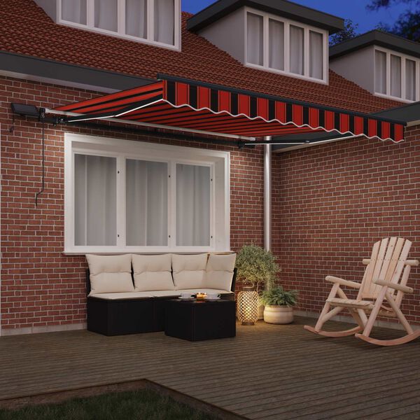 vidaXL Toldo Retr&aacute;ctil Manual Naranja y marr&oacute;n 300 x 250 cm tela