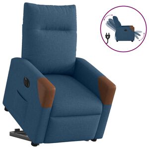 vidaXL Sill&oacute;n el&eacute;ctrico reclinable elevable de tela azul