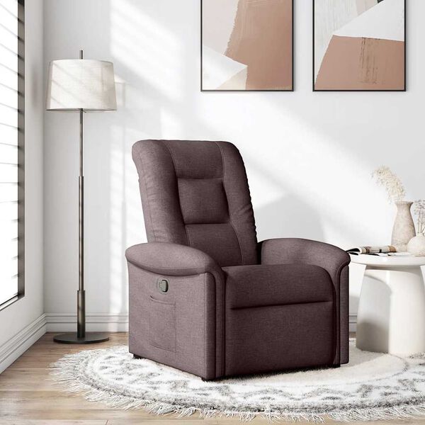 vidaXL Sill&oacute;n reclinable de tela marr&oacute;n oscuro