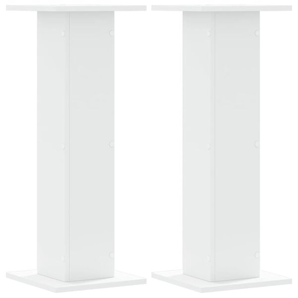 vidaXL Soportes de plantas 2 uds madera ingenier&iacute;a blanco 30x30x80 cm