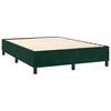 vidaXL Cama box spring colch&oacute;n y LED terciopelo verde oscuro 140x200cm