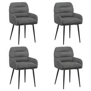 vidaXL Sillas de comedor 4 uds. Terciopelo Gris oscuro