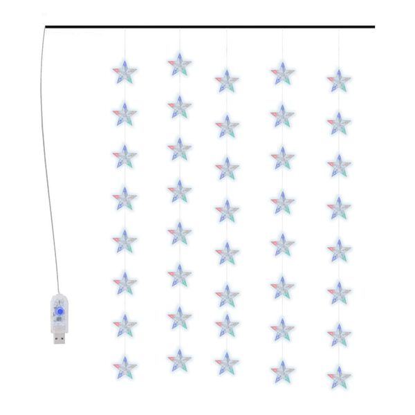 vidaXL Cortina de luces estrellas 200 LEDs de colores 8 funciones
