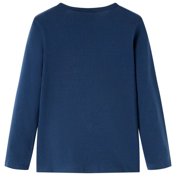 Camiseta infantil de manga larga azul marino 116