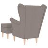 vidaXL Sill&oacute;n con taburete reposapi&eacute;s de tela gris taupe