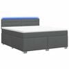 vidaXL Cama con Base Tapizada, Colch&oacute;n y Luz LED Gris oscuro Tela