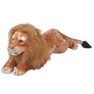 vidaXL Le&oacute;n de peluche grande XXL marr&oacute;n