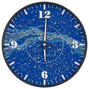 vidaXL Reloj de pared con escalas y agujas luminosas azul &Oslash;30 cm