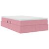 vidaXL Cama con almacenamiento y colchón Rosa 120 x 190 cm Terciopelo