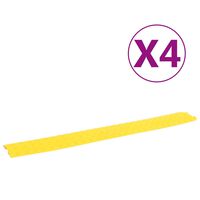 vidaXL Rampa protectora de cables de suelo 4 uds amarillo 98,5 cm