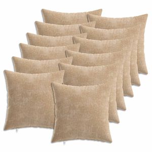vidaXL Coj&iacute;n 12 uds. HEERLEN Gris topo 40 x 40 cm Tela Chenille