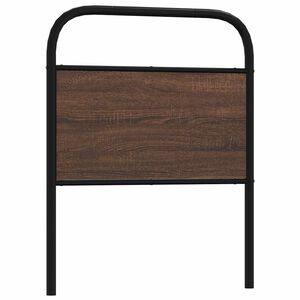 vidaXL Cabecero de repuesto de acero y madera de ingenier&iacute;a marr&oacute;n roble 75 cm
