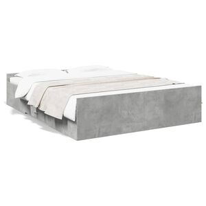 vidaXL Cama con cajones madera ingenier&iacute;a gris hormig&oacute;n 140x200 cm