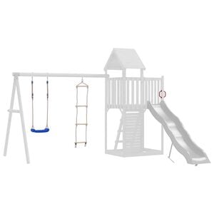 vidaXL Columpio con escalera de cuerda polietileno azul