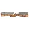 vidaXL Conjunto de sof&aacute;s de exterior 9 pcs Gris Natural y Claro